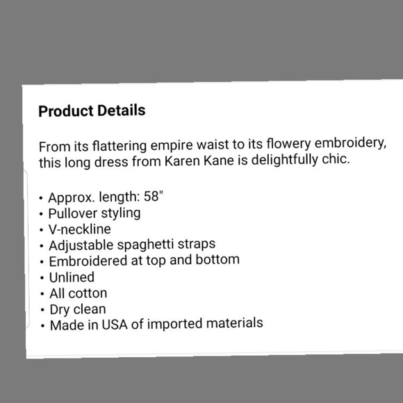 Karen kane Cotton Embroidered Maxi Dress - Small - Picture 8 of 8